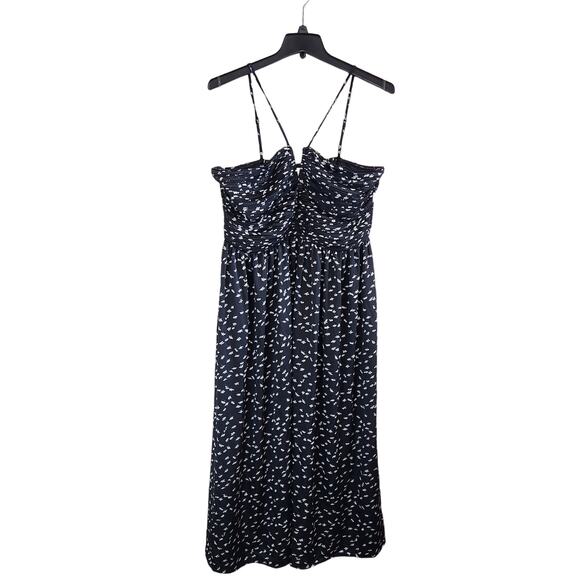 A New Day 2024 Micro Floral Black White Floral Thin Strap Midi Dress Size XL - Picture 1 of 10